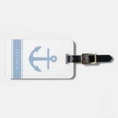 Aangepaste naam Dusty Blue nautical Bagagelabel (Voorkant horizontaal)