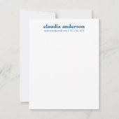 Aangepaste naam E-mailadres Kantoor School Blue Notitiekaartje (Voorkant)