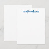 Aangepaste naam E-mailadres Kantoor School Blue Notitiekaartje (Voorkant / Achterkant)