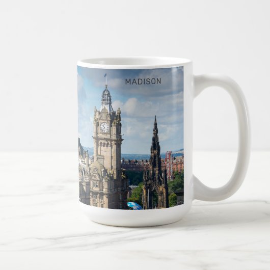 Aangepaste naam Edinburgh Scotland Koffiemok (Rechts)