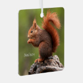 Aangepaste naam Eekhoorn Metalen Ornament (Voorkant Rechts)