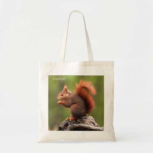 Aangepaste naam Eekhoorn Tote Bag (Voorkant)