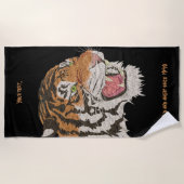 Aangepaste naam Een bittere tijger Geweldige kunst Strandlaken (Voorkant)