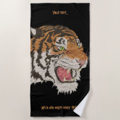 Aangepaste naam Een bittere tijger Geweldige kunst Strandlaken (Voorkant)