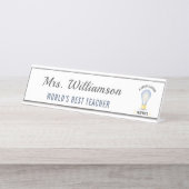 Aangepaste naam: een geweldige leraar inspireert e bureau naambordje (Voorkant)