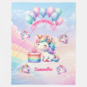 Aangepaste Naam Eenhoorn Deken 6e Verjaardag Meisj (Voorkant)