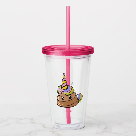 Aangepaste Naam Eenhoorn Poep Acryl Drinkbeker (Voorkant)