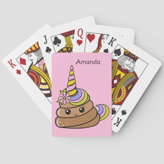 Aangepaste Naam Eenhoorn Poep Pokerkaarten (Achterkant)