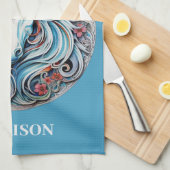 Aangepaste Naam Eenhoorn Theedoek (Quarter Fold)