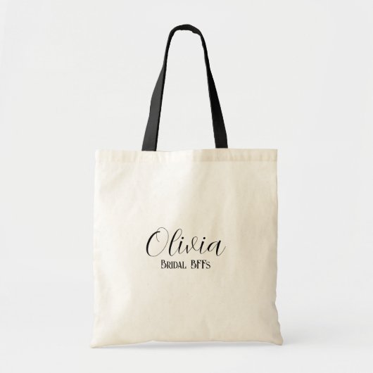 Aangepaste naam, eenvoudig script bruidsmeisje tro tote bag (Voorkant)
