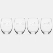 Aangepaste Naam, Eenvoudig Script Bruidsmeisje Tro Wijnglas Zonder Voet (Achterkant)