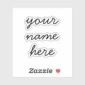 Aangepaste naam Eenvoudige Minimale Script-Sticker Sticker (Vel)