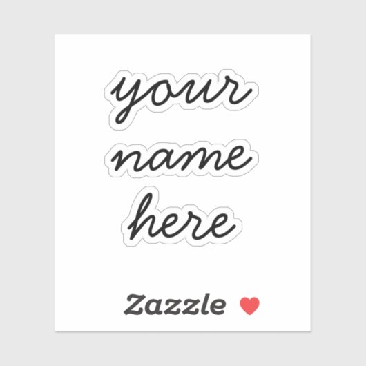 Aangepaste naam Eenvoudige Minimale Script-Sticker Sticker (Vel)