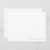 Aangepaste naam Eenvoudige minimale witte platte n Notitiekaartje (Voorkant / Achterkant)