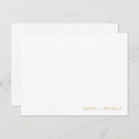 Aangepaste naam Eenvoudige minimale witte platte n Notitiekaartje (Voorkant / Achterkant)