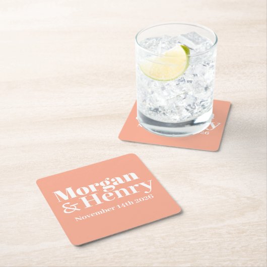 Aangepaste Naam Eenvoudige Moderne Elegante Mono W Kartonnen Onderzetters (Insitu)