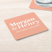 Aangepaste Naam Eenvoudige Moderne Elegante Mono W Kartonnen Onderzetters (Schuin)