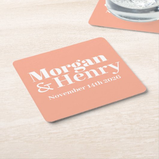 Aangepaste Naam Eenvoudige Moderne Elegante Mono W Kartonnen Onderzetters (Schuin)