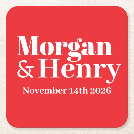 Aangepaste Naam Eenvoudige Moderne Elegante Mono W Kartonnen Onderzetters (Voorkant)