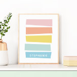 Aangepaste naam Eenvoudige moderne paasvormen Poster<br><div class="desc">Aangepaste,  eenvoudige,  moderne vorm van pasta's en stripes</div>