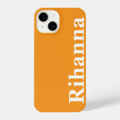 Aangepaste naam Eenvoudige vlakke Oranje kleur iPhone Hoesje (Achterkant)