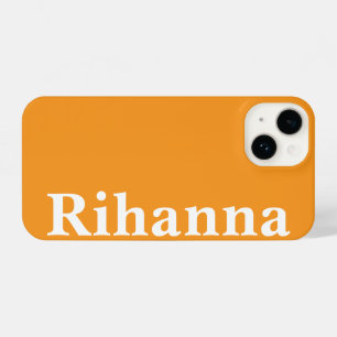 Aangepaste naam Eenvoudige vlakke Oranje kleur iPhone 14 Hoesje