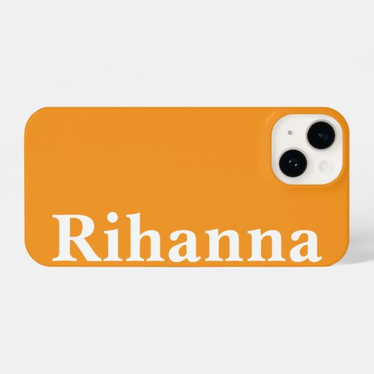 Aangepaste naam Eenvoudige vlakke Oranje kleur iPhone Hoesje (Achterkant horizontaal)