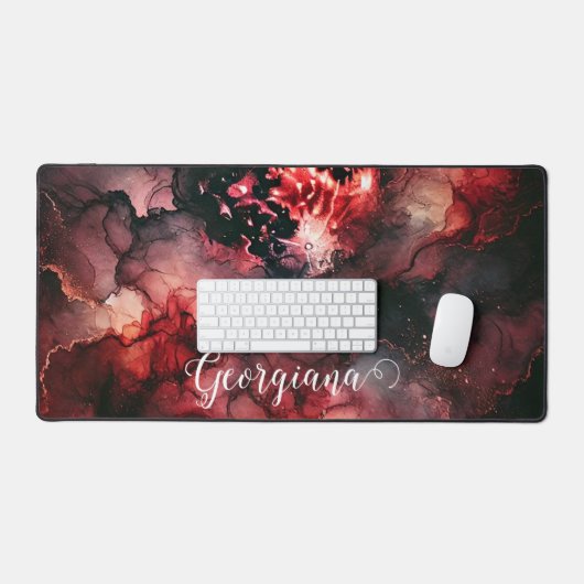 Aangepaste Naam Eerie Bloed Maan Halloween Alcohol Bureaumat (Keyboard & Muis)