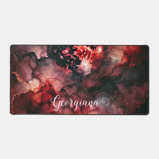 Aangepaste Naam Eerie Bloed Maan Halloween Alcohol Bureaumat (Voorkant)