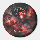 Aangepaste Naam Eerie Bloed Maan Halloween Alcohol Magneet (Voorkant)