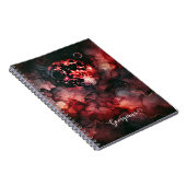 Aangepaste Naam Eerie Bloed Maan Halloween Alcohol Notitieboek (Rechterzijde)