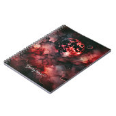 Aangepaste Naam Eerie Bloed Maan Halloween Alcohol Notitieboek (Linkerzijde)