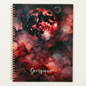 Aangepaste Naam Eerie Bloed Maan Halloween Alcohol Planner (Voorkant)