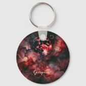 Aangepaste Naam Eerie Bloed Maan Halloween Alcohol Sleutelhanger (Achterkant)