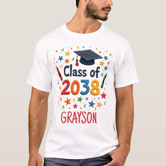 Aangepaste naam Eerste dag van het Afbeelding van T-shirt (Voorkant)