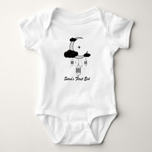 Aangepaste Naam Eerste Eid Baby Bodysuit - Geperso (Voorkant)