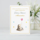 Aangepaste naam egel met een ballon Baby Shower (Staand voorkant)