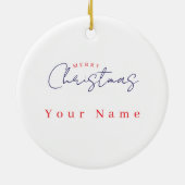 Aangepaste naam egel met hete Drink Keramisch Ornament (Achterkant)