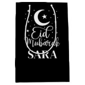 Aangepaste naam Eid Mubarak Modern Eid Black Gift  Medium Cadeauzakje (Voorkant)