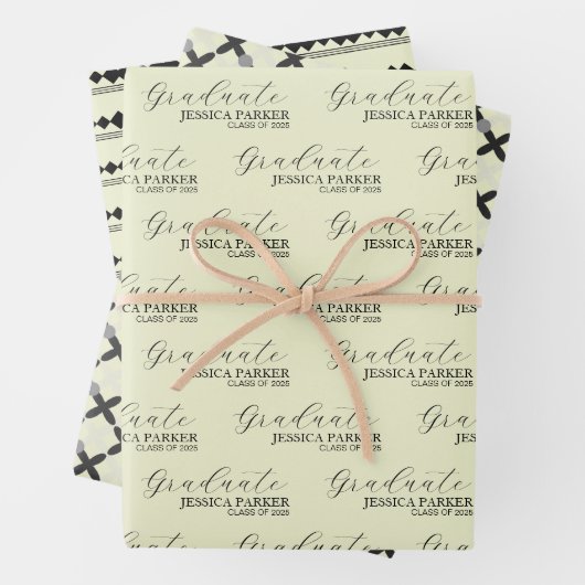 Aangepaste naam Elegant Afstuderen Inpakpapier Vel (In situ)
