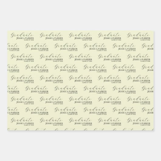 Aangepaste naam Elegant Afstuderen Inpakpapier Vel (Voorkant)