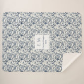 Aangepaste naam Elegant Frans Toile Blauwe Deken (Voorkant (horizontaal))