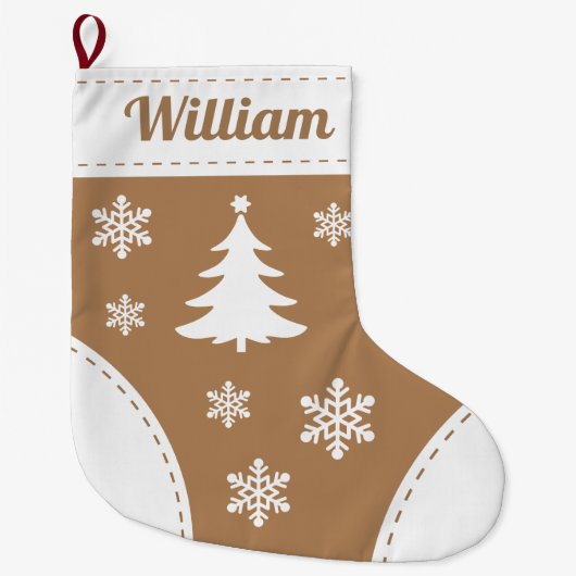 Aangepaste naam elegant kerststooking grote kerstsok (Voorkant)