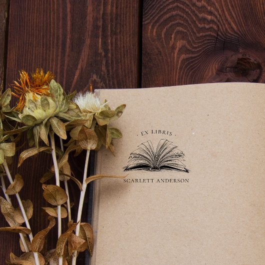  aangepaste naam Elegant Library Book Rubberstempel