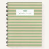 Aangepaste naam Elegant Pastel Stripes Business Notitieboek (Voorkant)