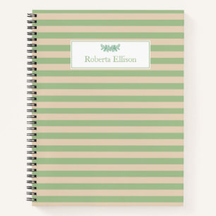 Aangepaste naam Elegant Pastel Stripes Business Notitieboek