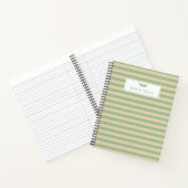 Aangepaste naam Elegant Pastel Stripes Business Notitieboek (Binnen)