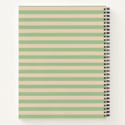 Aangepaste naam Elegant Pastel Stripes Business Notitieboek (Achterkant)
