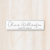 Aangepaste naam Elegant Schrift Modern Persoonlijk Deurbordje (Voorkant)