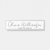 Aangepaste naam Elegant Schrift Modern Persoonlijk Deurbordje (Voorkant)